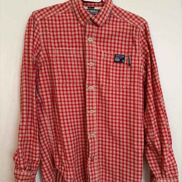 Limited Edition SuperDry Plaid Red Collared Shirt - Picture 3 of 9